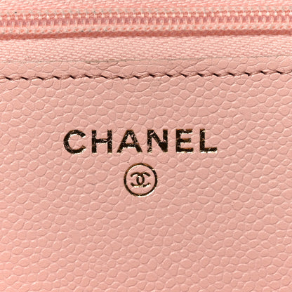 Chanel Caviar Quilted Wallet on Chain WOC Light Pink 6 of 11