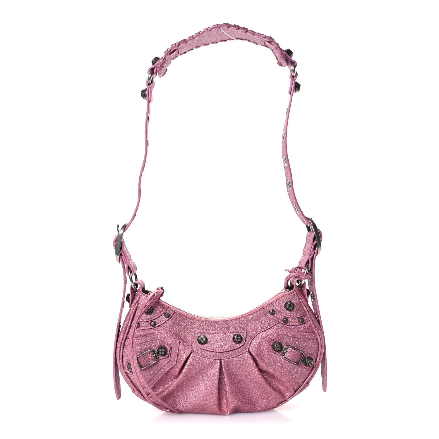 Balenciaga Sparkling Fabric Le Cagole Shoulder Bag XS Sweet Pink 1 of 12