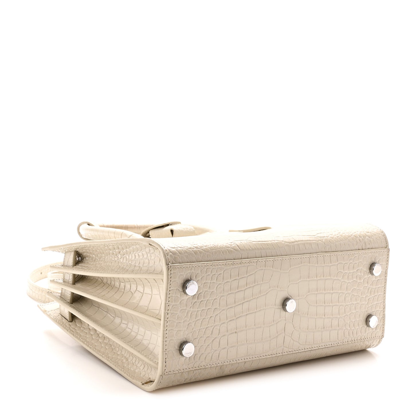 Calfskin Crocodile Embossed Baby Sac De Jour Crema Soft