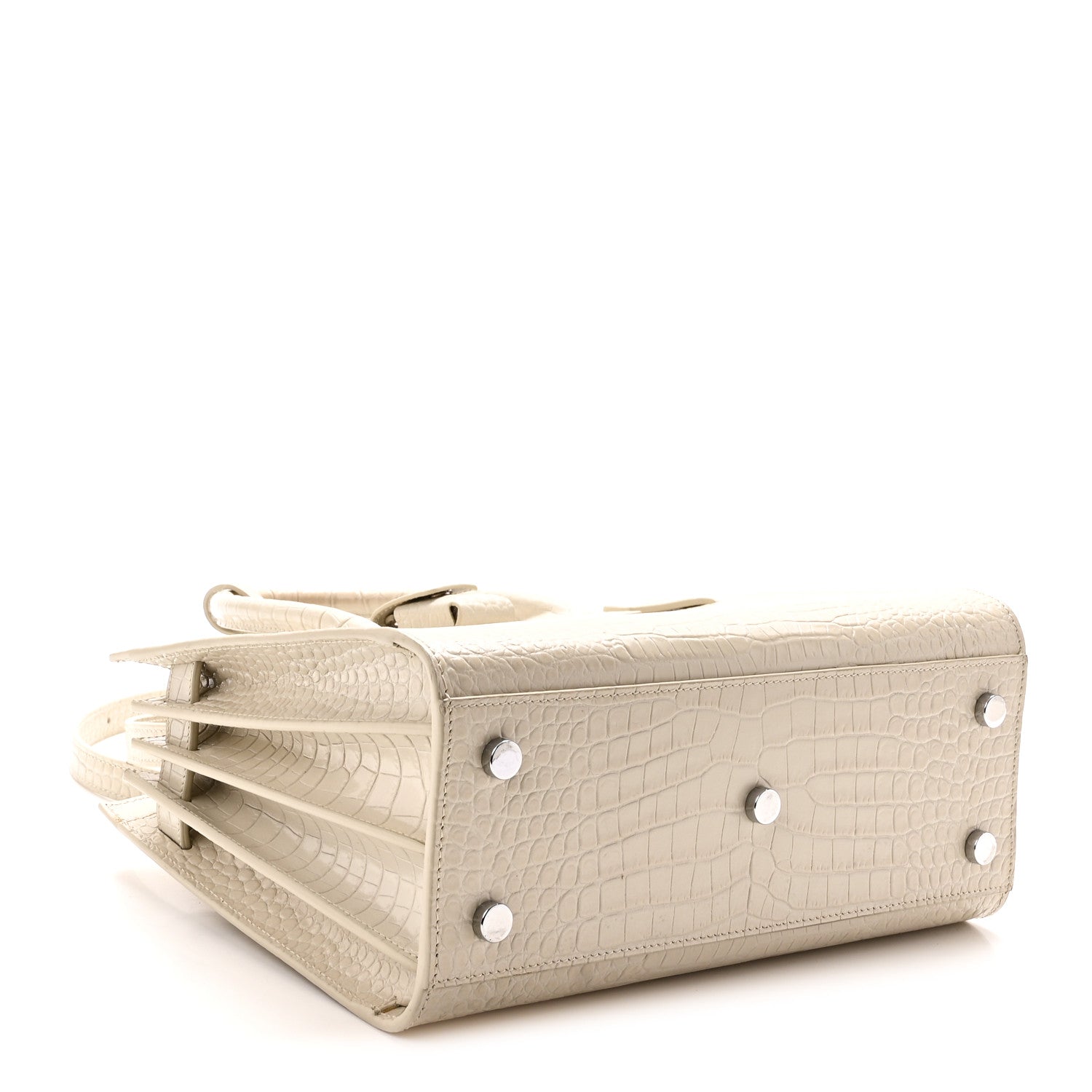 Saint Laurent Calfskin Crocodile Embossed Baby Sac De Jour Crema Soft 4 of 9