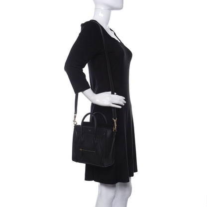 Celine Smooth Calfskin Nano Luggage Black 2 of 9