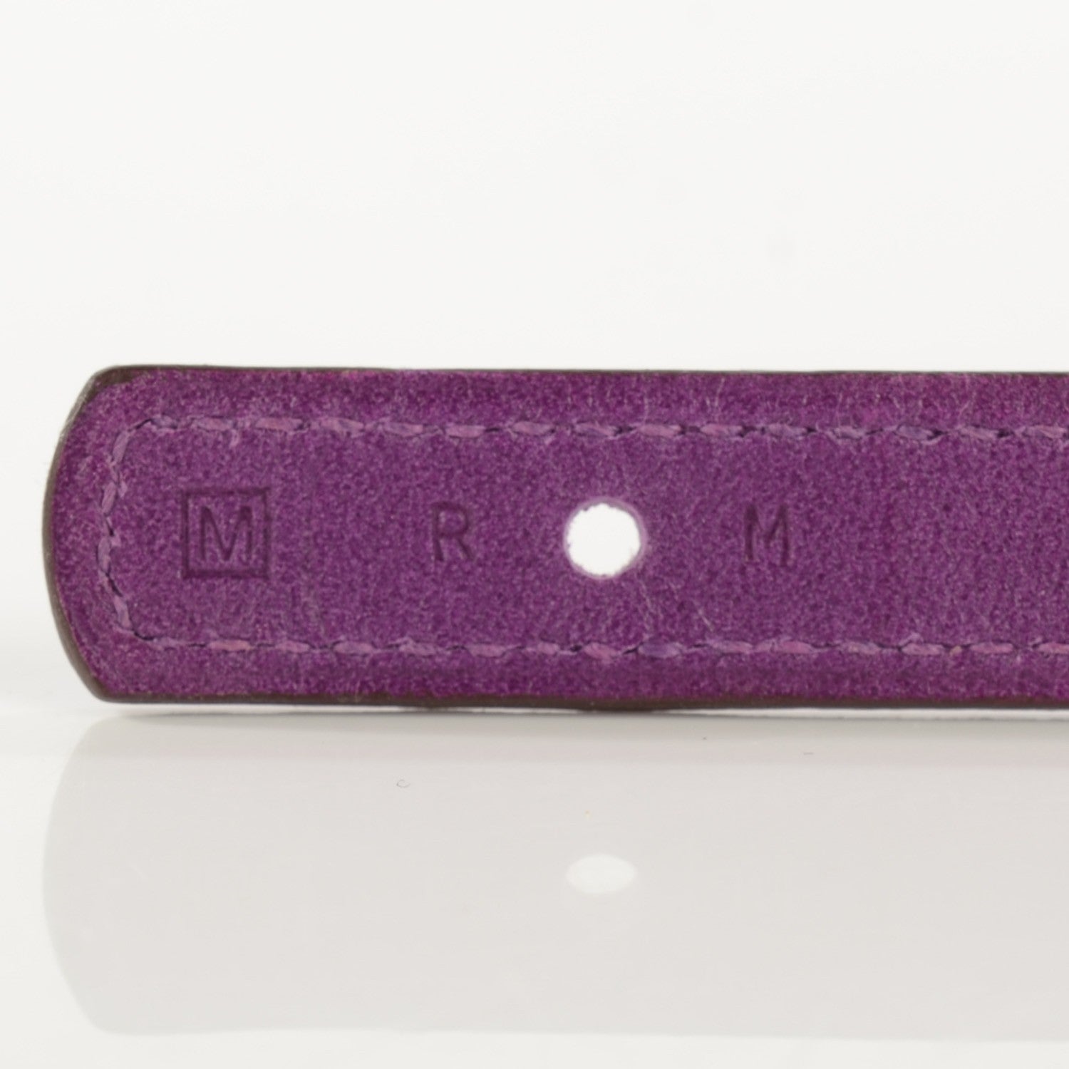 Hermes Tadelakt Chamonix Looping Interchangeable Simple Tour Bracelet M Black Violette 6 of 8