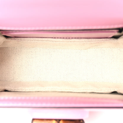 Gucci Boarded Dyana Lux Calfskin Web Mini Bamboo 1947 Top Handle Bag Nice Pink 5 of 10