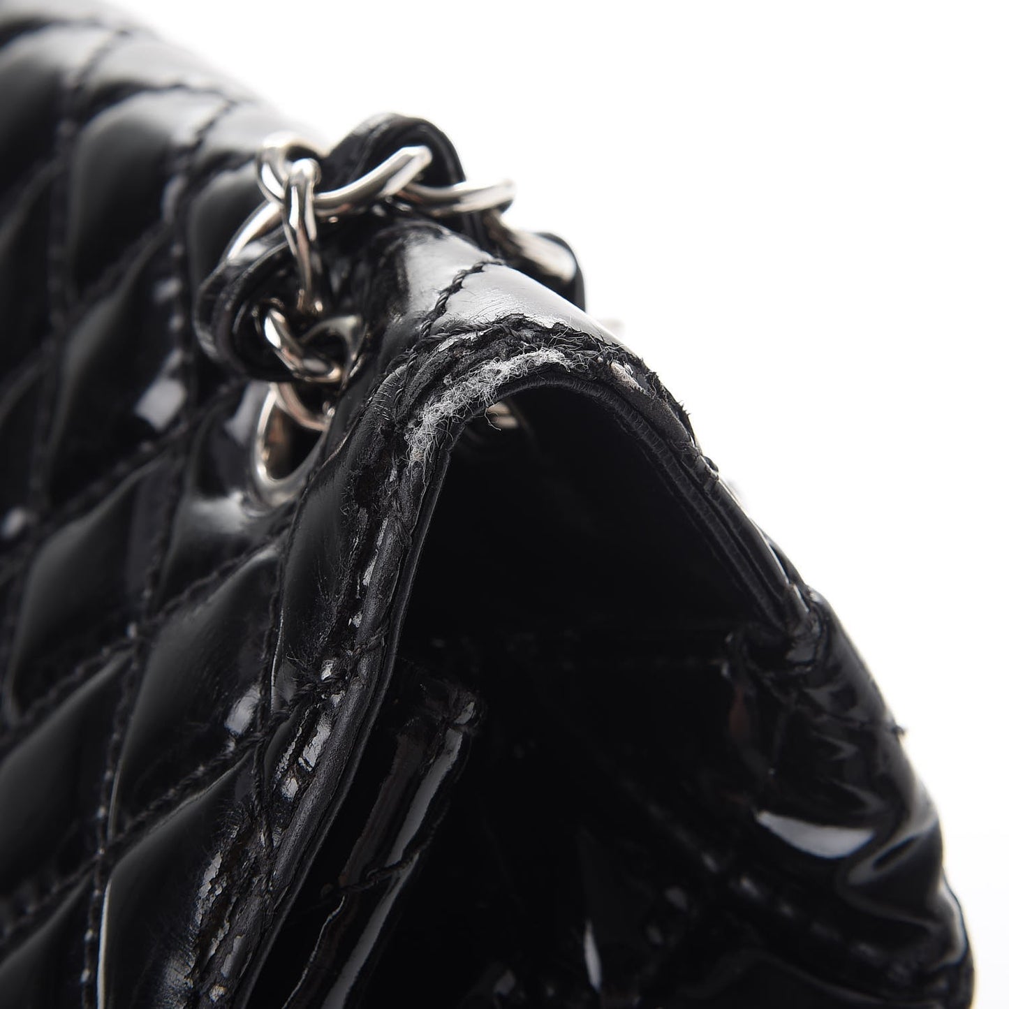 Vinyl Quilted In the Business Flap Bag Black