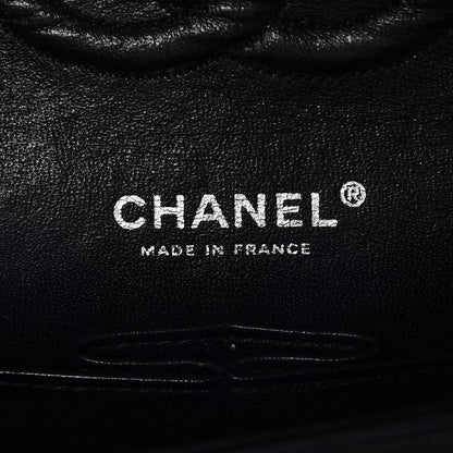 Chanel Tweed Quilted Medium Double Flap Black White 7 of 8
