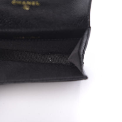 Chanel Caviar Camellia Embossed Card Holder Wallet Black 5 of 10