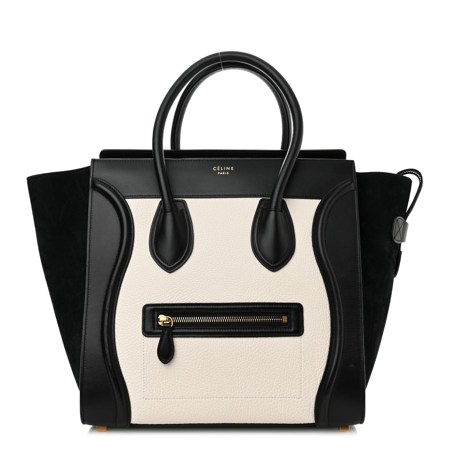 Bullhide Calfskin Mini Bi-Color Luggage Black White
