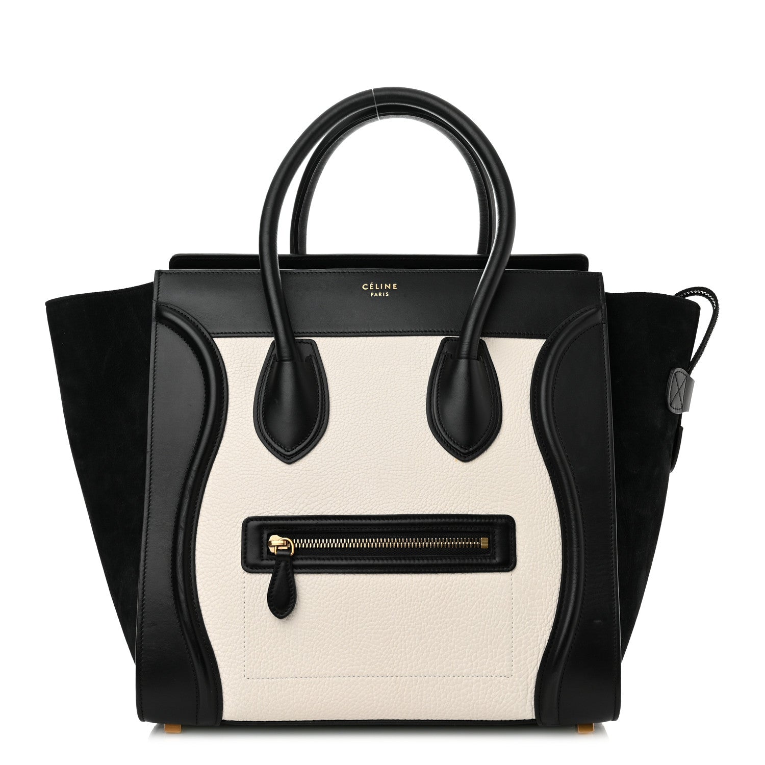 Celine Bullhide Calfskin Mini Bi-Color Luggage Black White 2 of 15