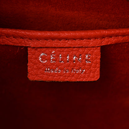 Celine Drummed Calfskin Nano Luggage Vermillion 6 of 9