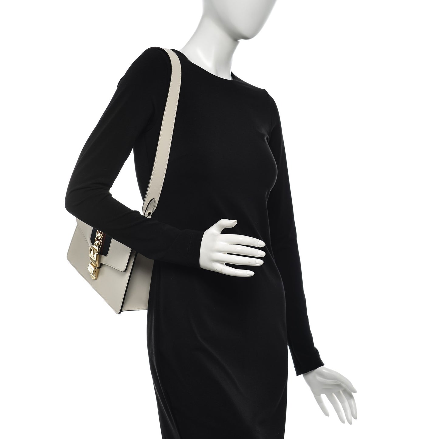 Calfskin Small Sylvie Shoulder Bag Off White