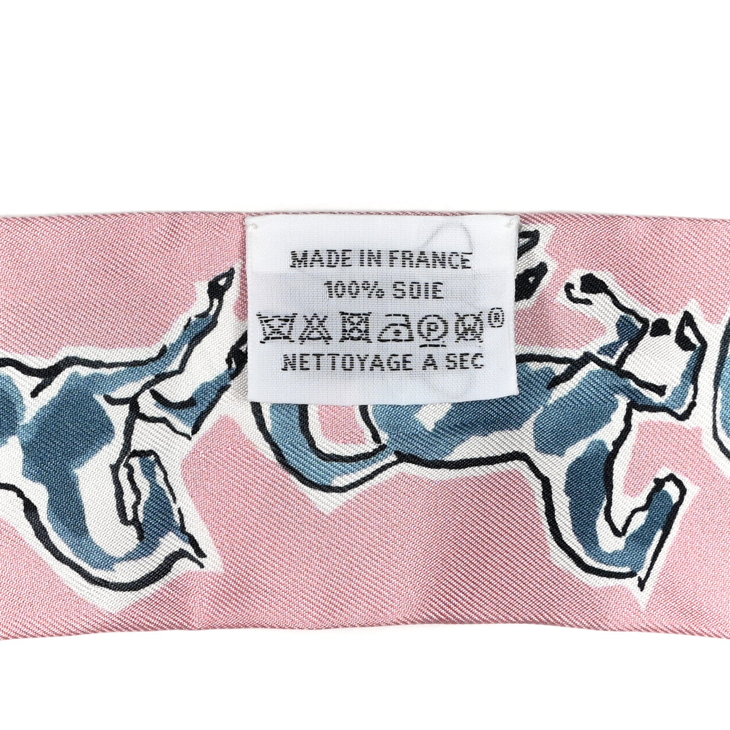 Hermes Silk Chevaux En Liberte Twilly Vieux Rose Bleu 3 of 4