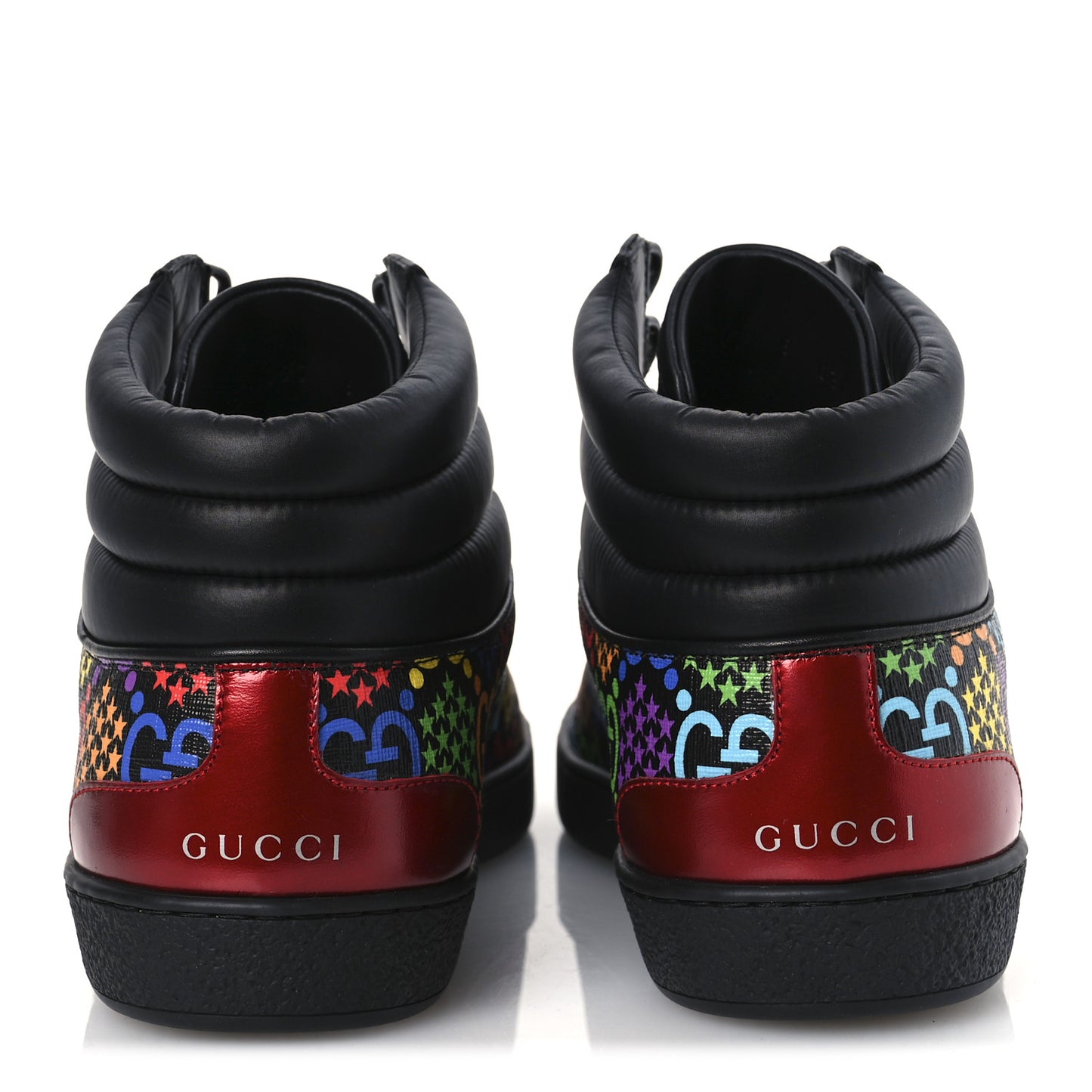 GG Supreme Monogram Psychedelic Mens High Top Sneakers 9 Black Multicolor