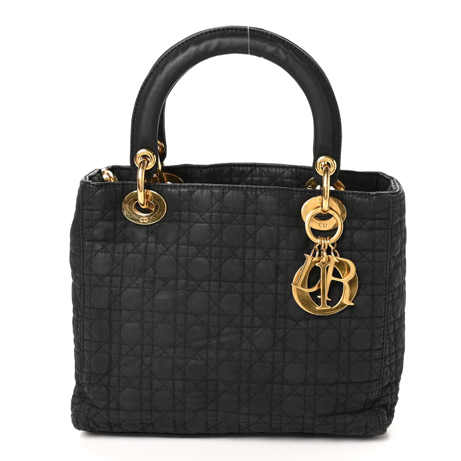 Christian Dior Nylon Cannage Medium Lady Dior Black 1 of 12