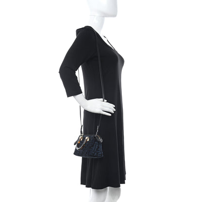 Fendi Chenille Vitello King Plexiglass FF Mini By The Way Top Handle Boston Bag Blue Black 2 of 10