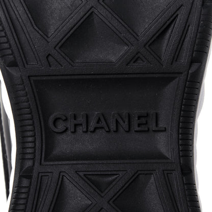 Chanel Velvet Calfskin Mixed Fibers CC Sneakers 38.5 Black 10 of 11