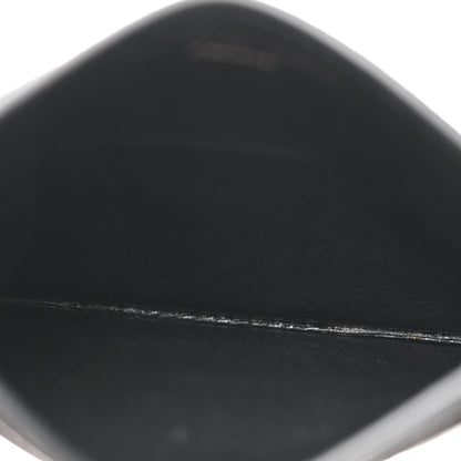 Saint Laurent Grain De Poudre Matelasse Chevron Monochrome Monogram Credit Card Case Black 5 of 7