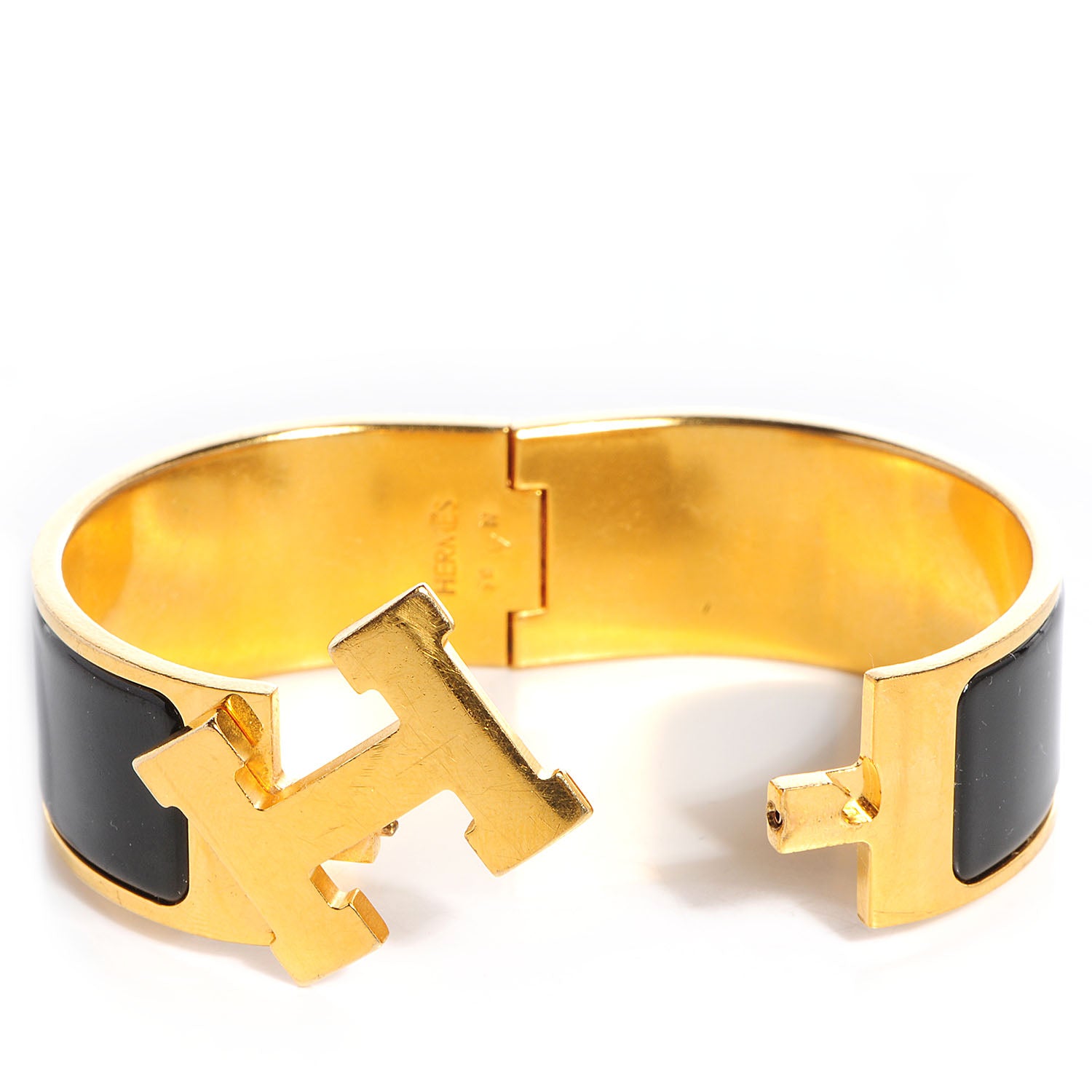 Hermes Enamel Wide Clic Clac H Bracelet PM Black 4 of 5