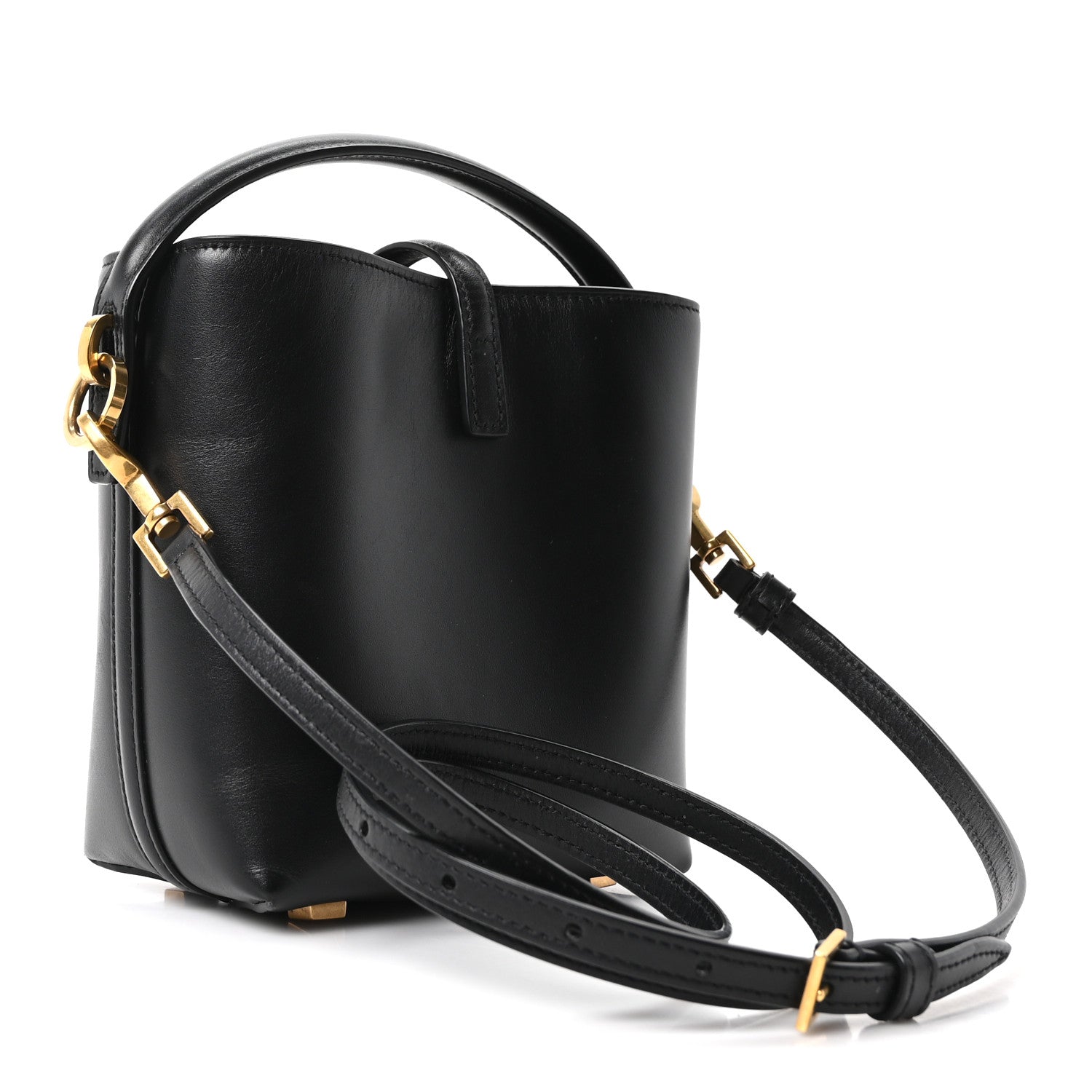 Saint Laurent Shiny Calfskin Le 37 Mini Bucket Bag Black 2 of 8