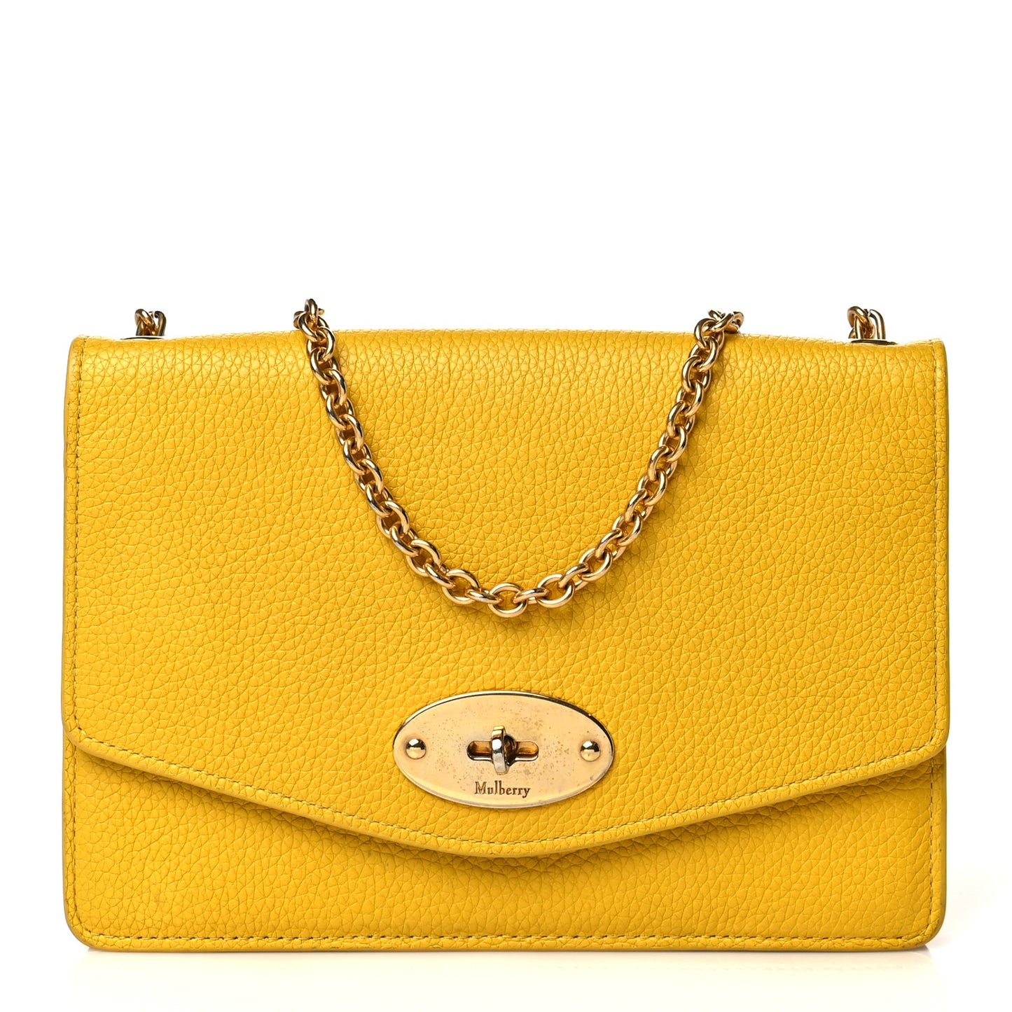 Natural Grain Calfskin Small Darley Satchel Yellow