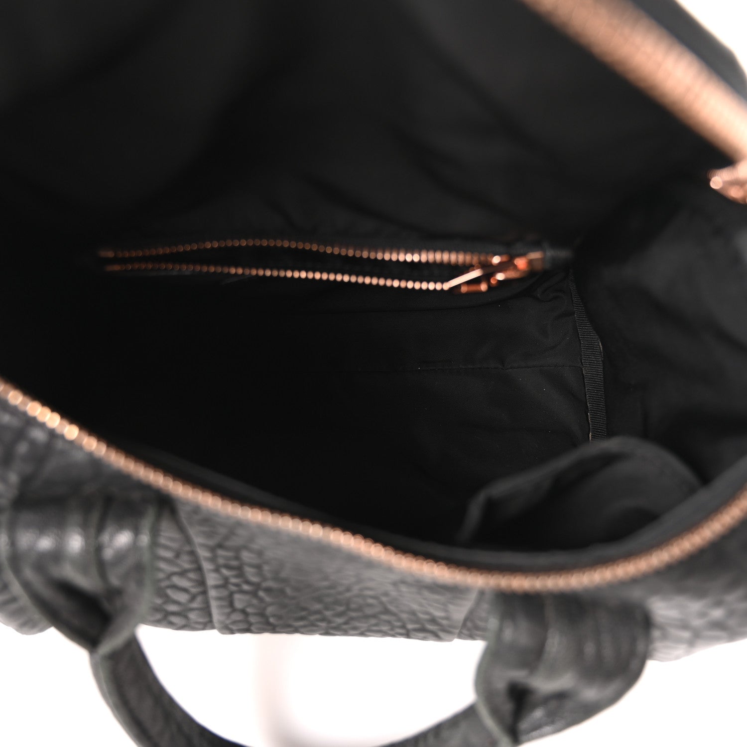 Alexander Wang Pebbled Lambskin Rockie Black Rose Gold Hardware