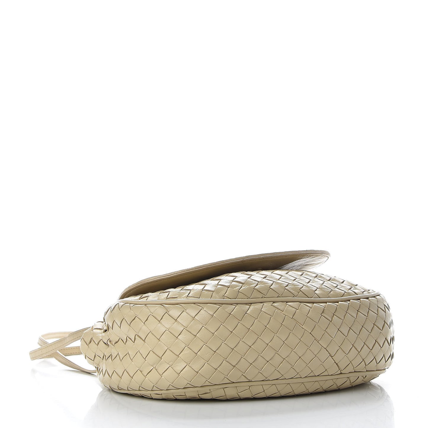 Nappa Intrecciato Crossbody Flap Bag Beige