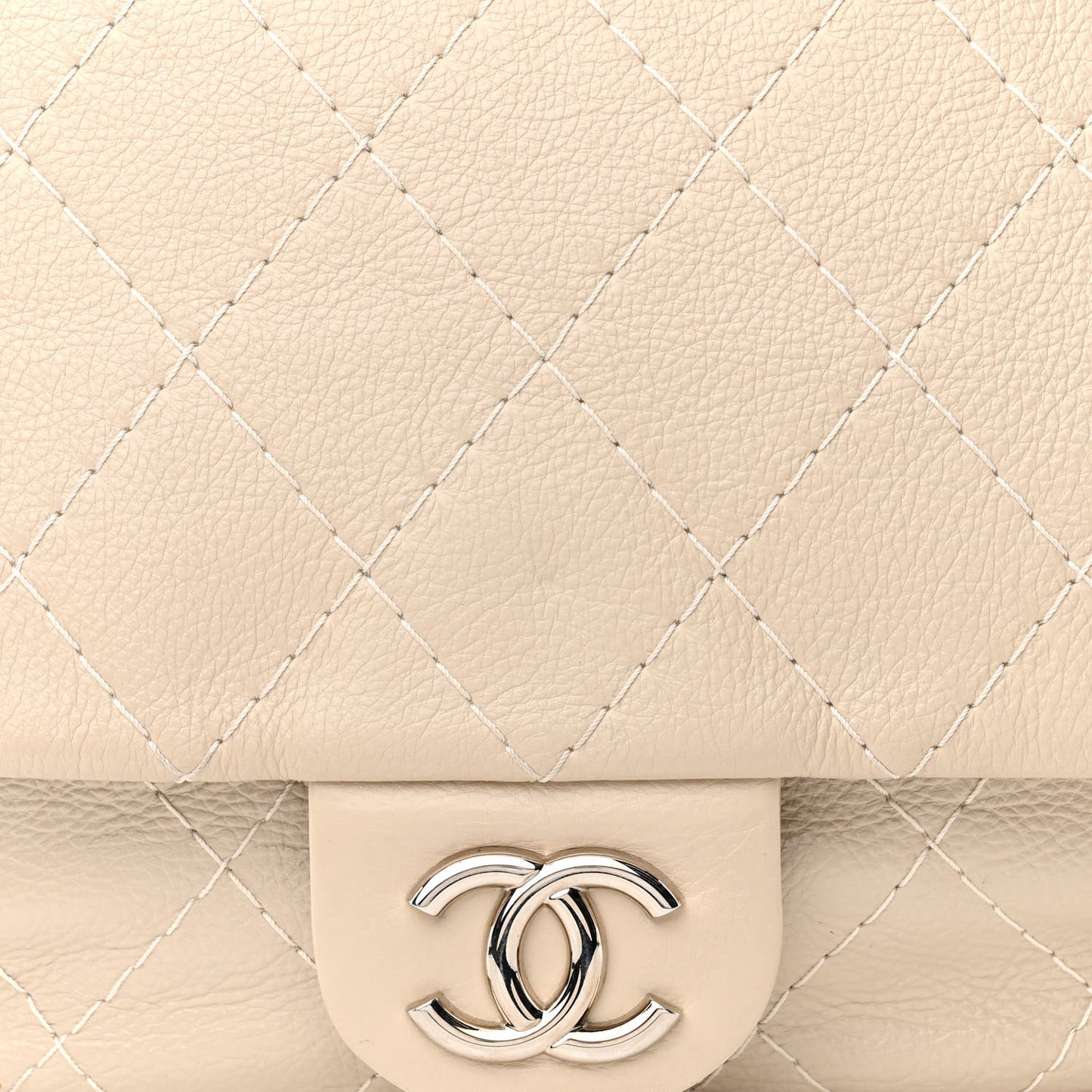Glazed Calfskin XL On The Road Flap Ivory