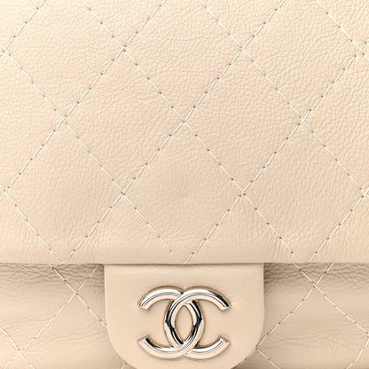 Chanel Glazed Calfskin XL On The Road Flap Ivory 8 of 15