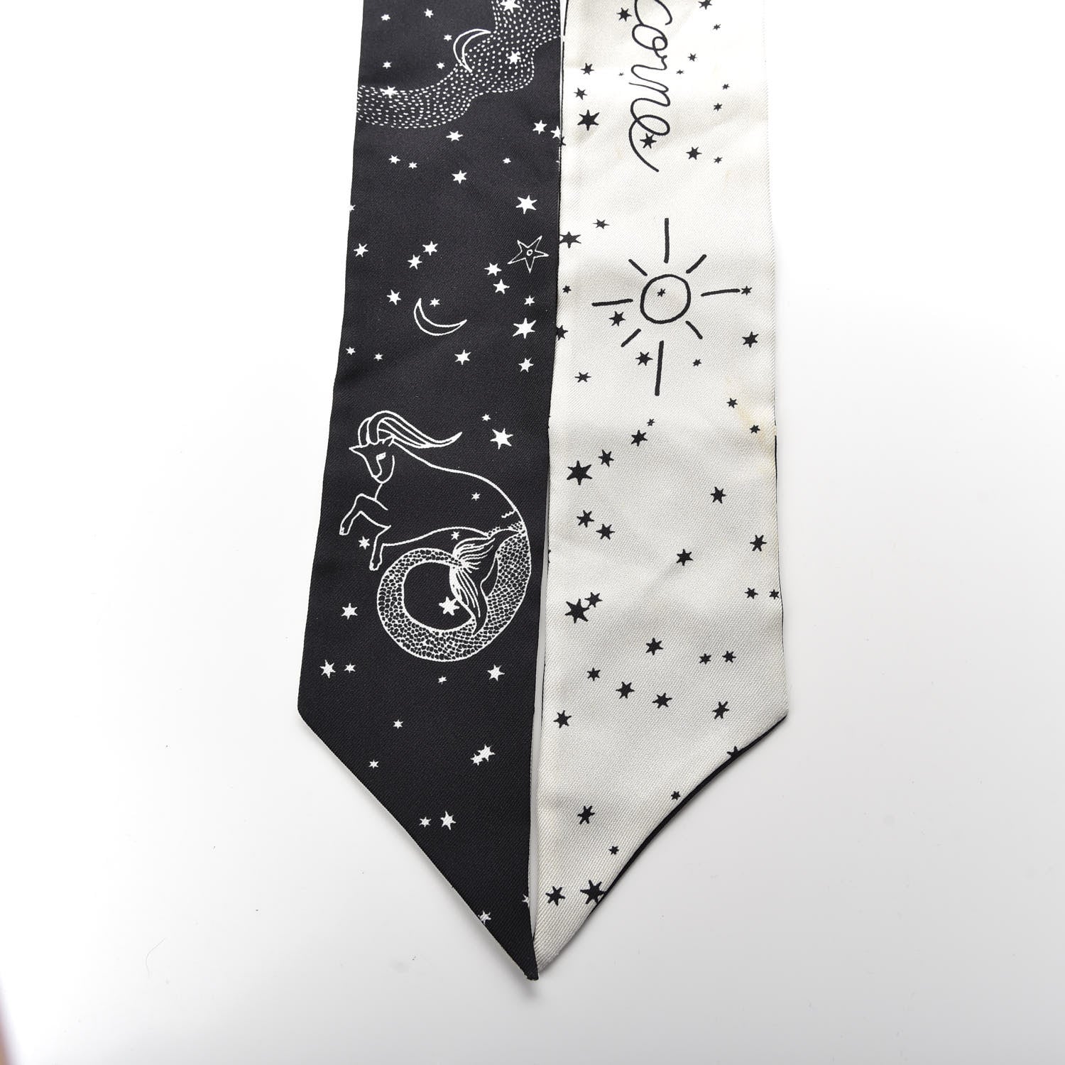 Christian Dior Silk Zodiac Capricorn Mitzah Scarf Black 3 of 5