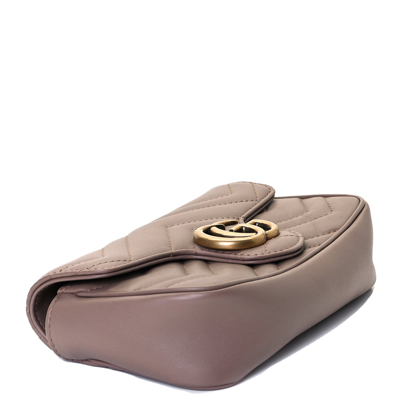 Calfskin Matelasse Super Mini GG Marmont Shoulder Bag Porcelain Rose