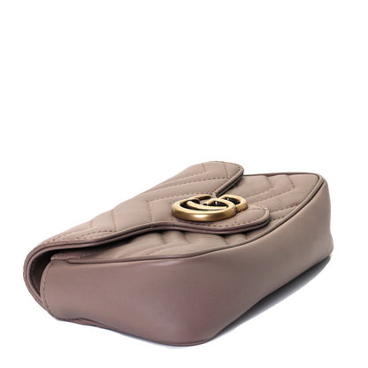 Gucci Calfskin Matelasse Super Mini GG Marmont Shoulder Bag Porcelain Rose 4 of 7