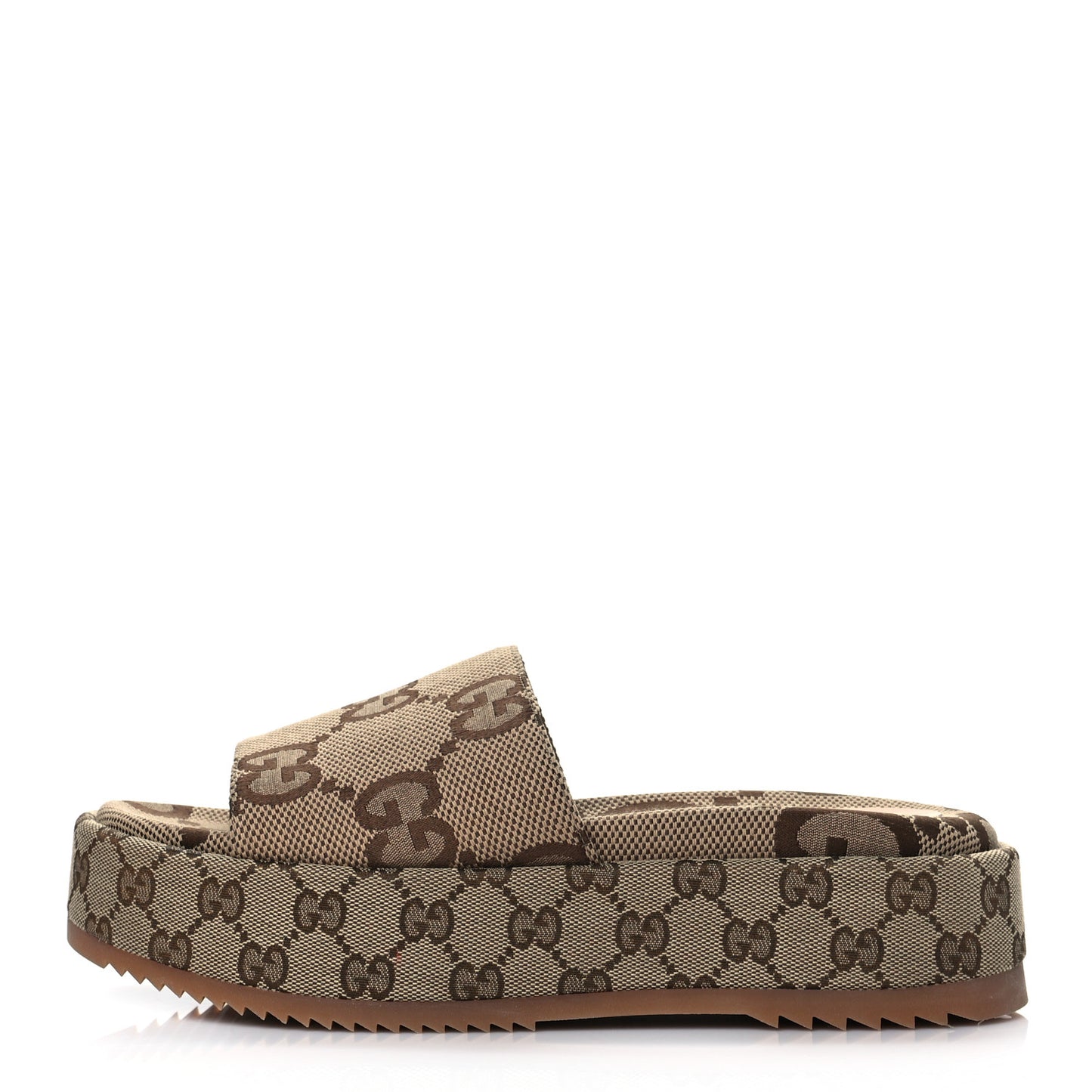 Monogram Maxi GG Angelina Platform 55mm Slide Sandals 40 Camel Ebony