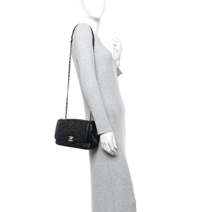 Chanel Crumpled Glazed Lambskin Quilted Small Flap Black 2 of 10