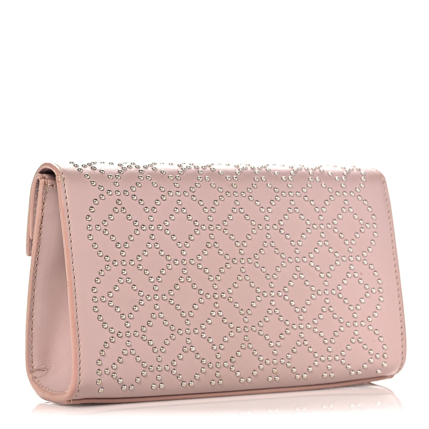Calfskin Arabesque Studded Clutch Sable