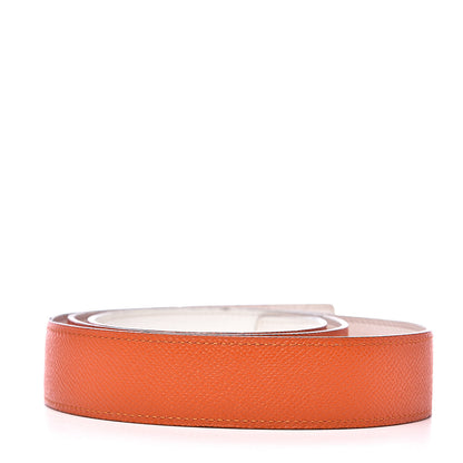 Hermes Epsom 32mm Belt Strap 100 White Orange 2 of 6