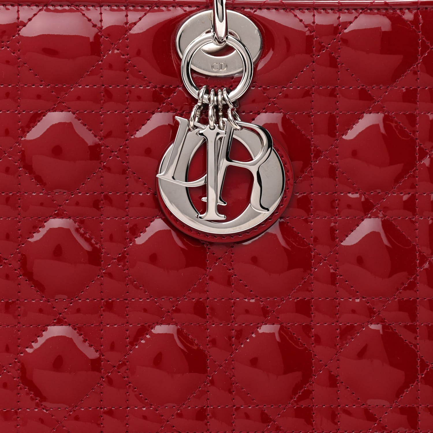 Christian Dior Patent Cannage Large Lady Dior Red 8 of 10