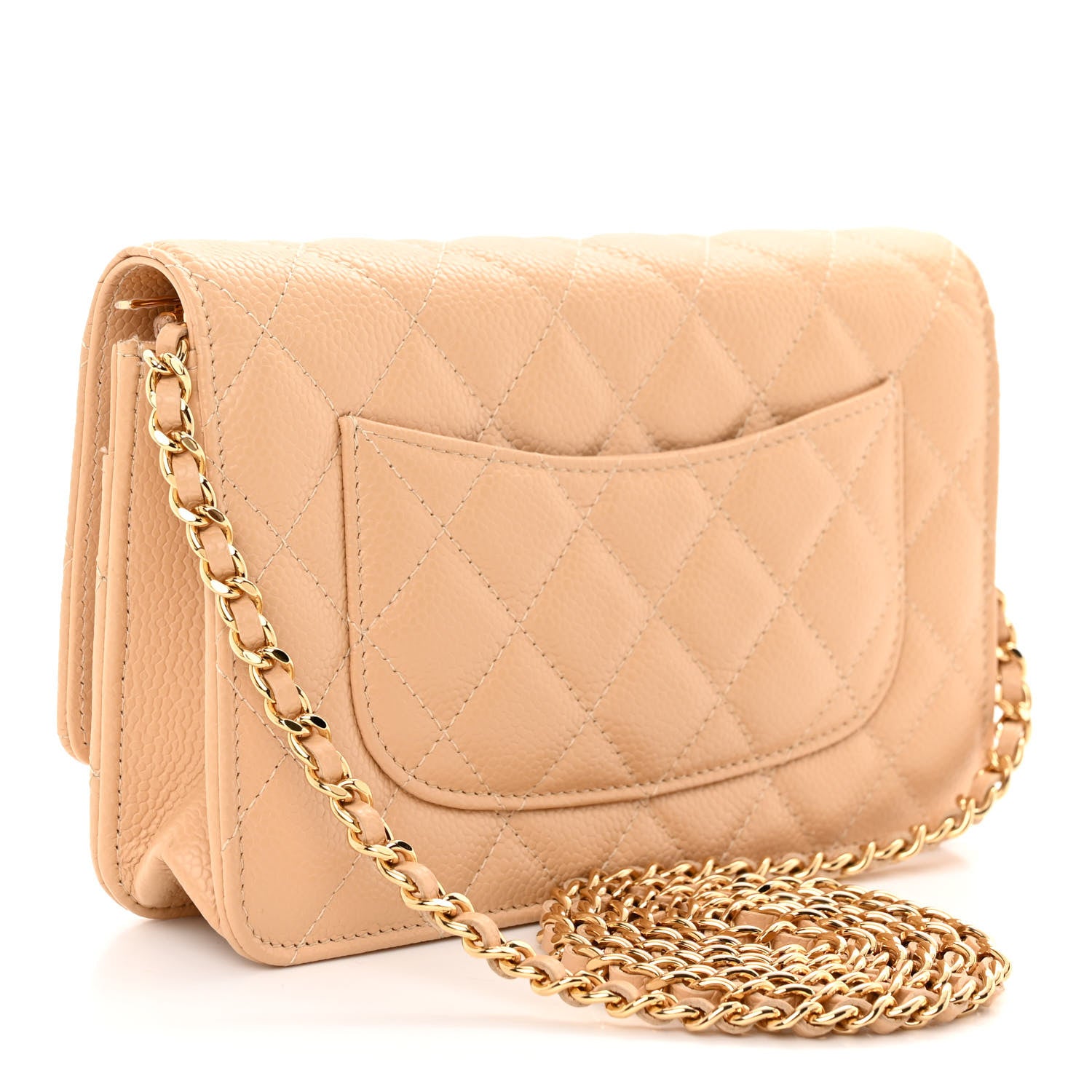 Chanel Caviar Quilted Wallet on Chain WOC Beige Clair 3 of 10