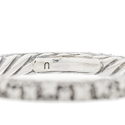 David Yurman Sterling Silver Diamond 3mm Midnight Melange Band Ring 54 7 5 of 5