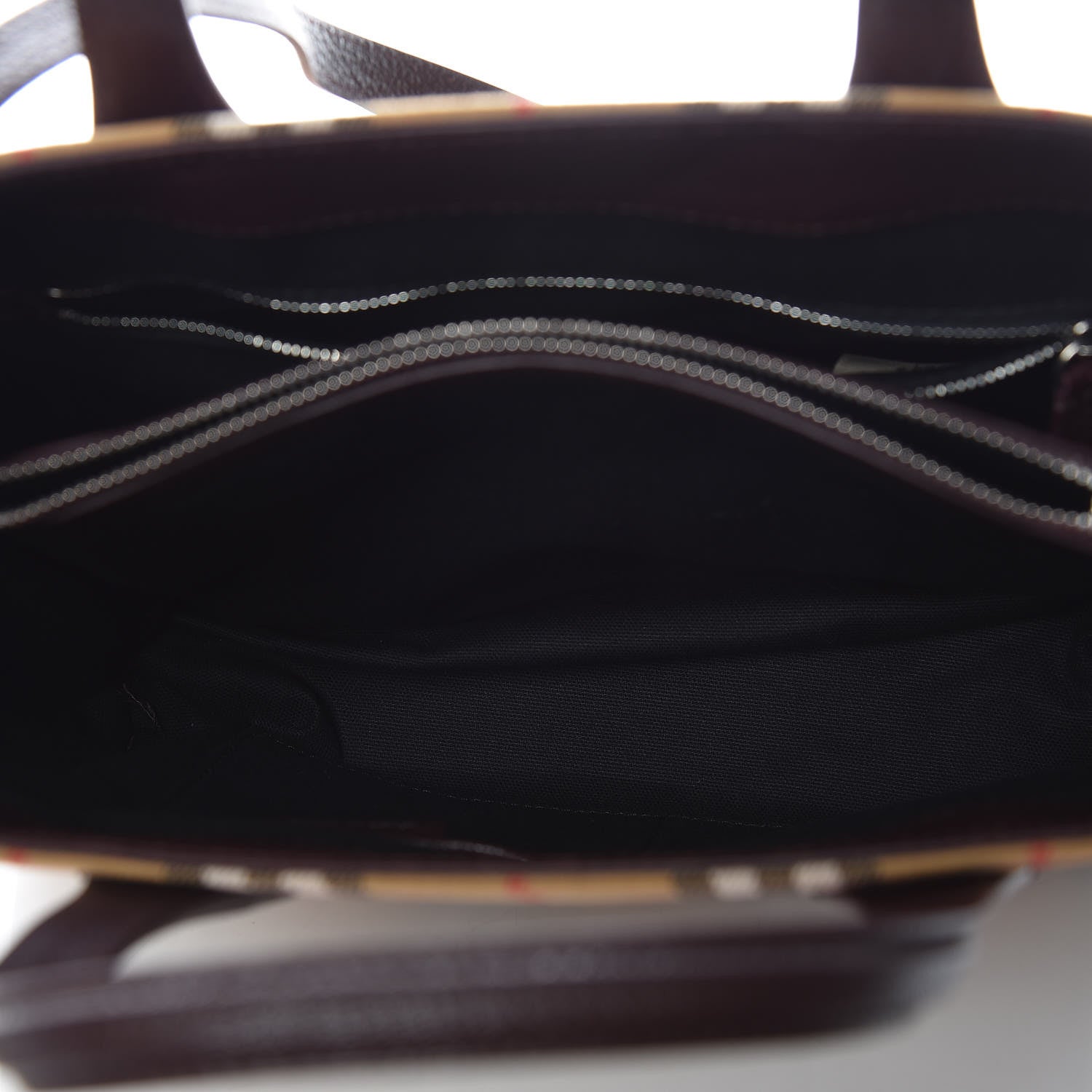 Burberry Goatskin Vintage Check Medium Banner Tote Deep Claret 6 of 12