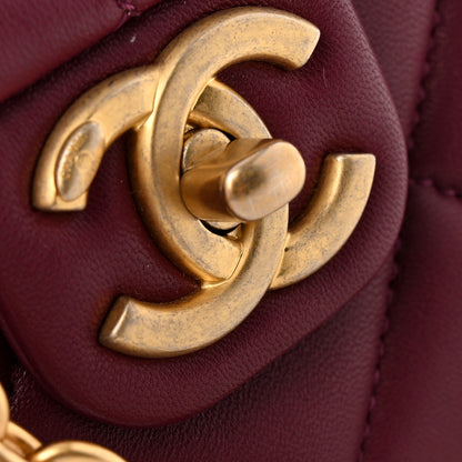Chanel Lambskin Enamel Pearl Quilted Mini Charm Me Square Flap Dark Purple 13 of 13