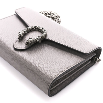 Gucci Dollar Calfskin Crystal Mini Dionysus Chain Wallet Dusty Grey Black Diamond 11 of 11