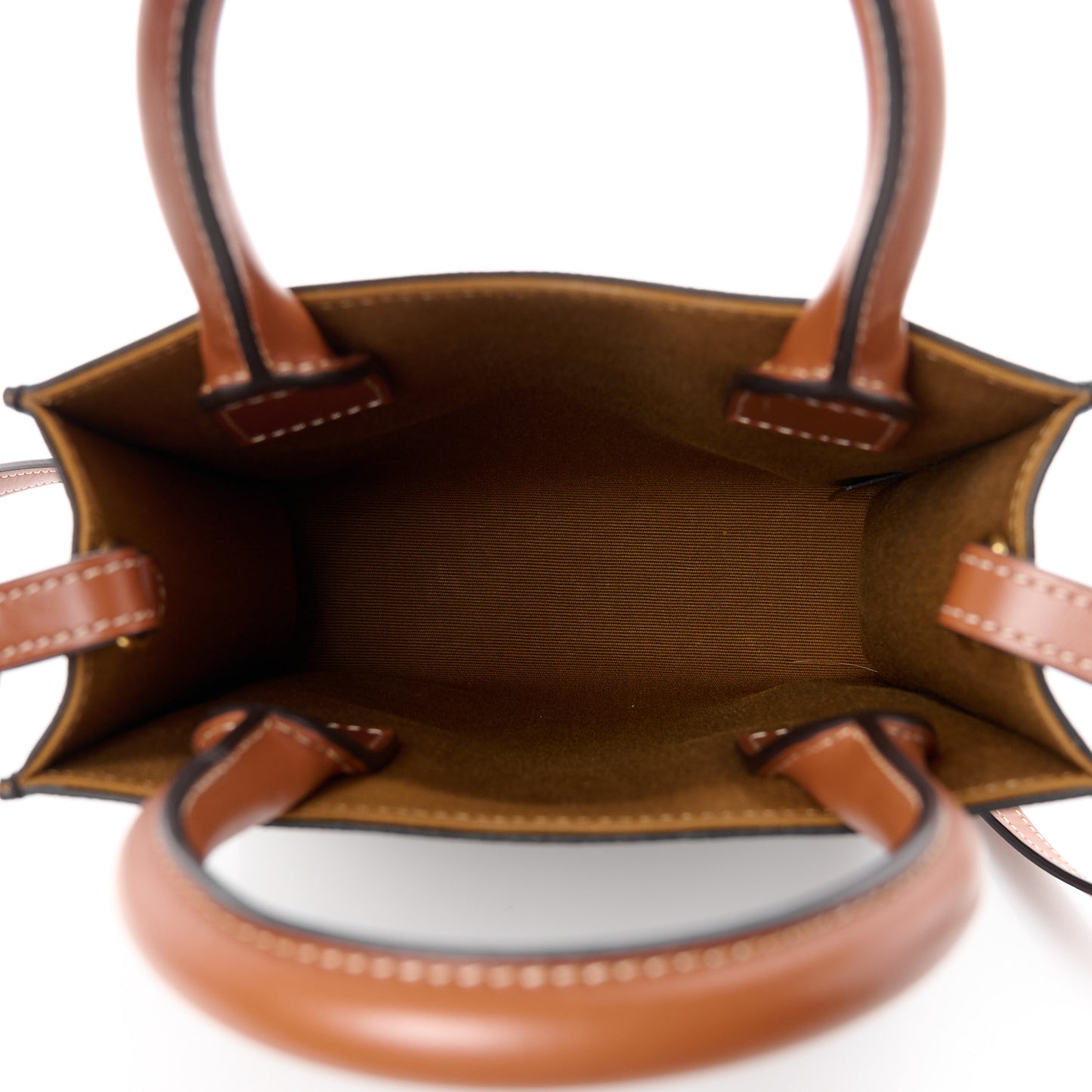 Triomphe Canvas Calfskin Mini Vertical Cabas Tan