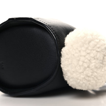 Loewe Calfskin Shearling Mini Bunny Crossbody Bag Black White Blue 9 of 11