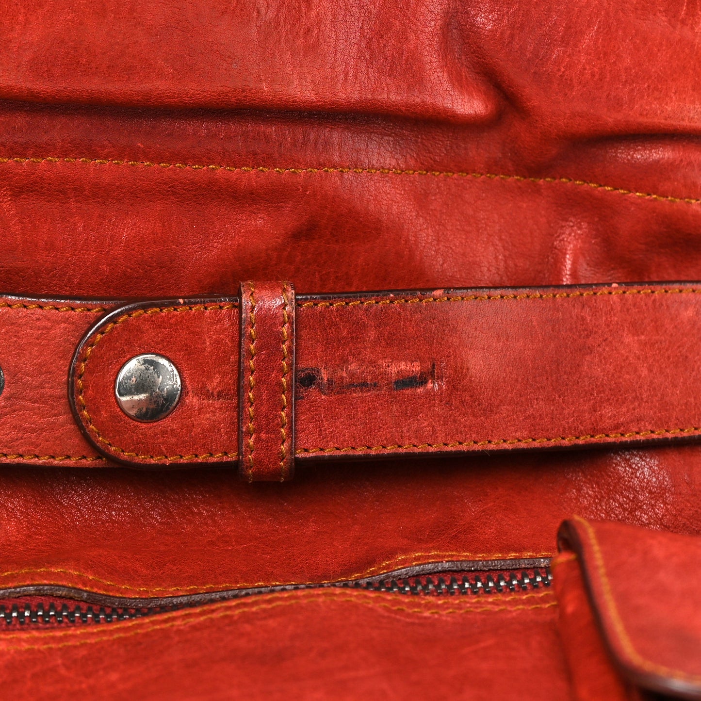 Calfskin Medium Gaucho Double Saddle Bag Red