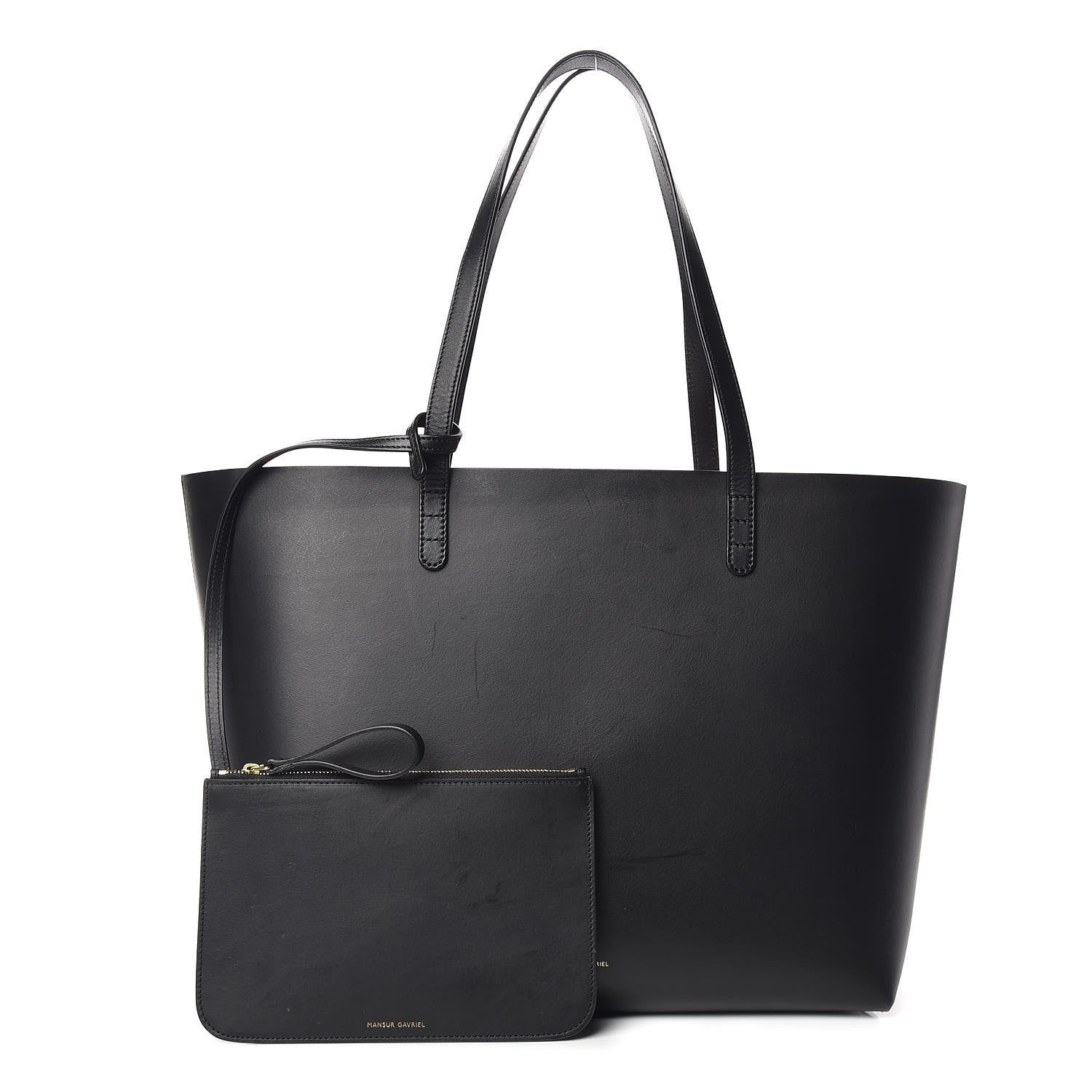 Mansur Gavriel Calfskin Large Shopping Tote Black Flamma 1 of 12