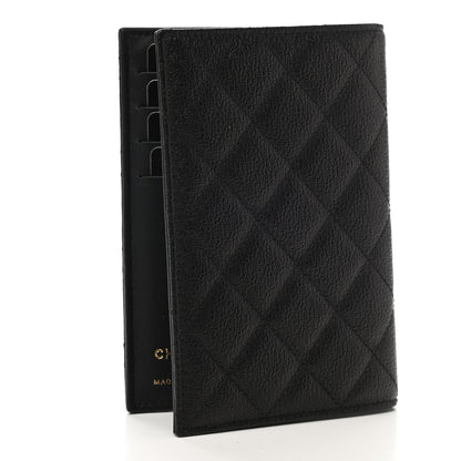 Chanel Letter Calfskin Embossed Quilted Passport Holder Black 3 of 8