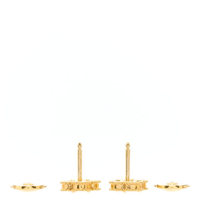 Van Cleef & Arpels 18K Yellow Gold Mother of Pearl Sweet Alhambra Earrings 2 of 3