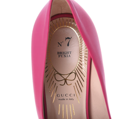 Gucci Nappa Bow High Heel Pumps 38.5 Bright Fuxia 6 of 10
