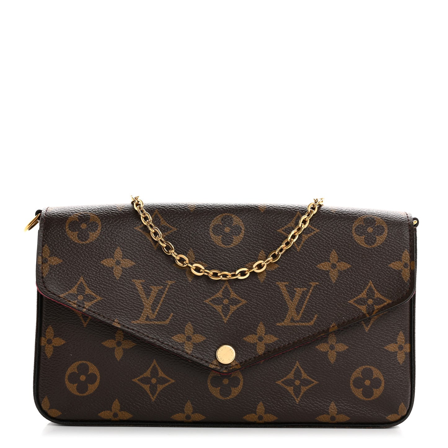Monogram Pochette Felicie Chain Wallet Fuchsia