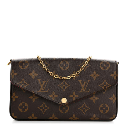 Louis Vuitton Monogram Pochette Felicie Chain Wallet Fuchsia 1 of 10