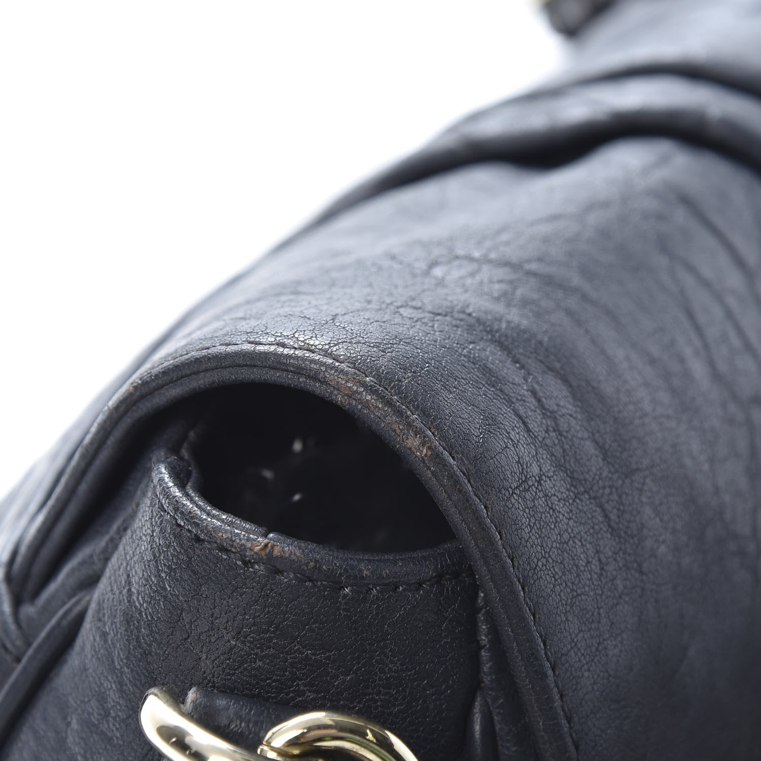 Fendi Crinkled Lambskin Mia Shoulder Flap Navy 15 of 15